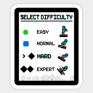 Ski Pixel Art - Select Difficulty Piste Ratings Sticker